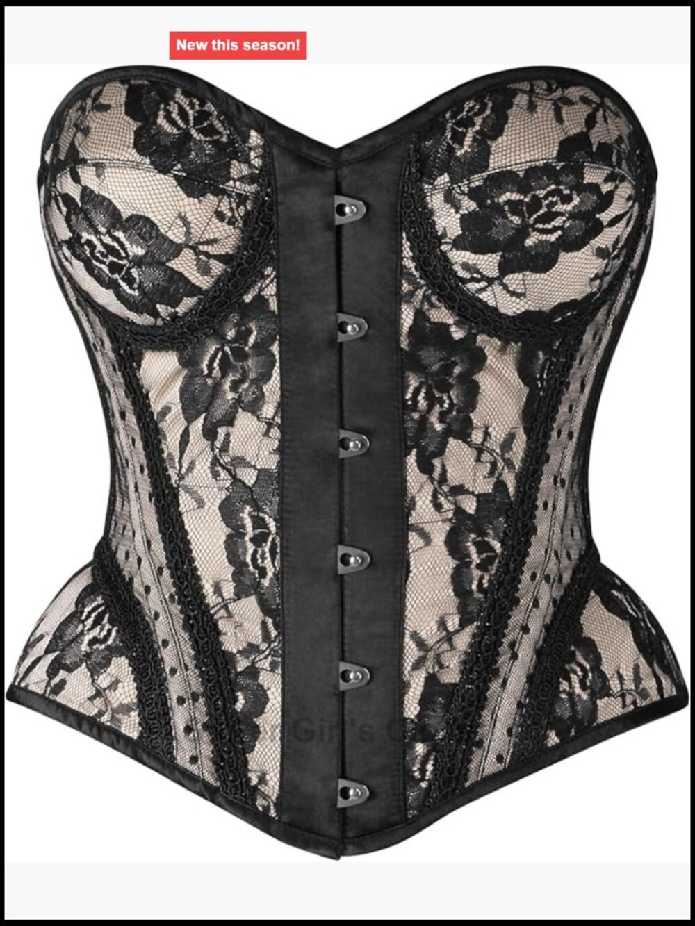 Steel Boned Underwire Bustier Corset Lace-Up Back Waist Reducing